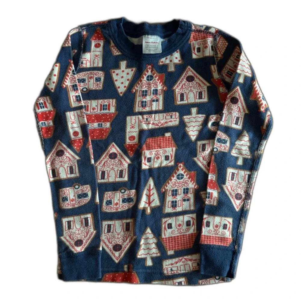 Hanna Andersson Gingerbread Village Pajama Set Youth 6-7